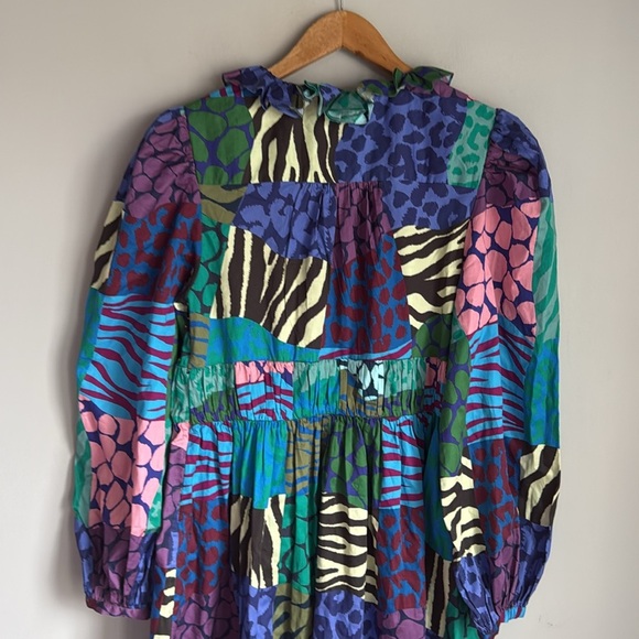 Geisha Designs for Anthropologie Long-Sleeve Printed Maxi Dress Large - Picture 11 of 15